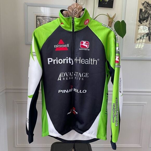 Giordana Priority Health Full Zip Cycling Jersey Jacket XL - Picture 1 of 10